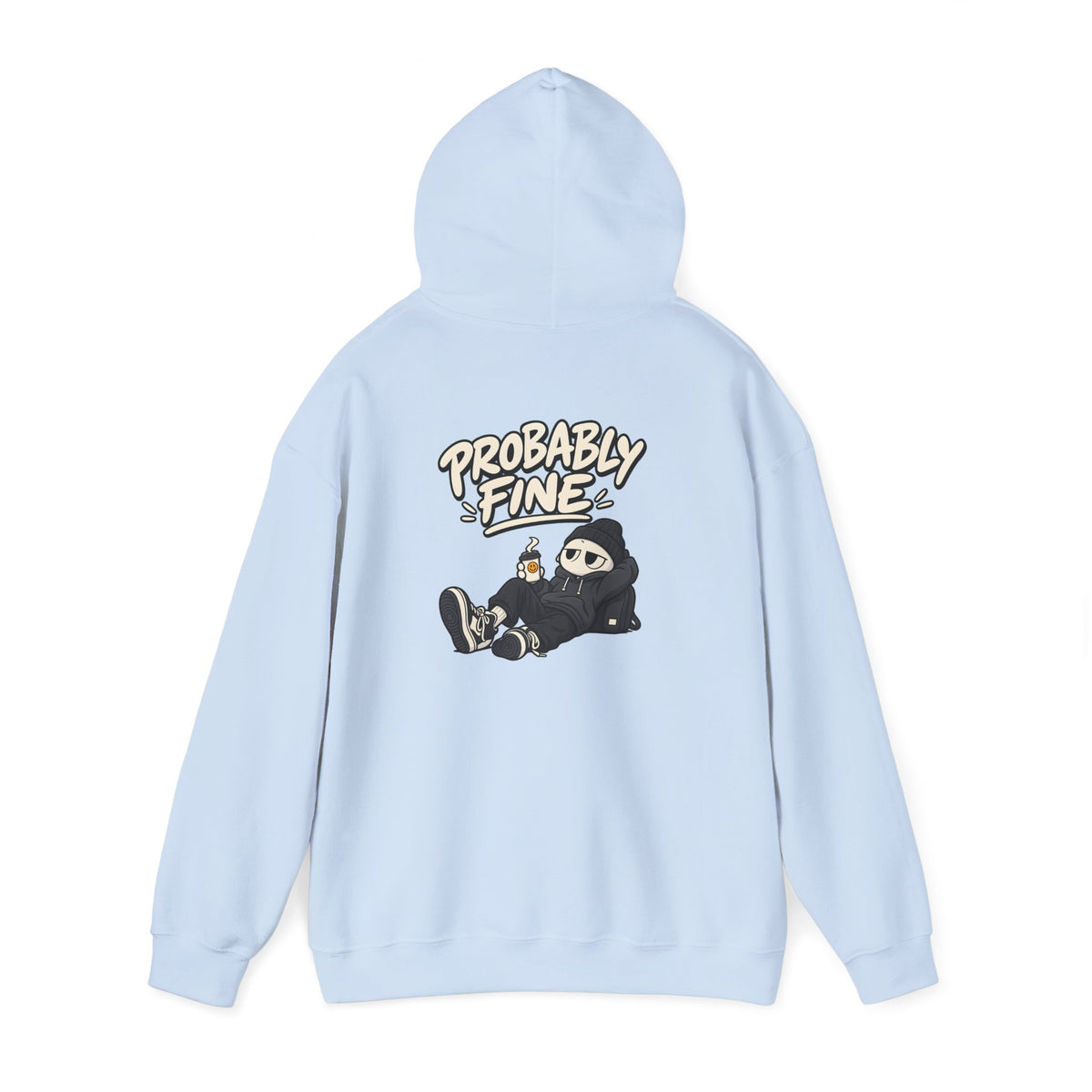 Probably Fine Hoodie — Cute Grim Reaper Graphic Pullover