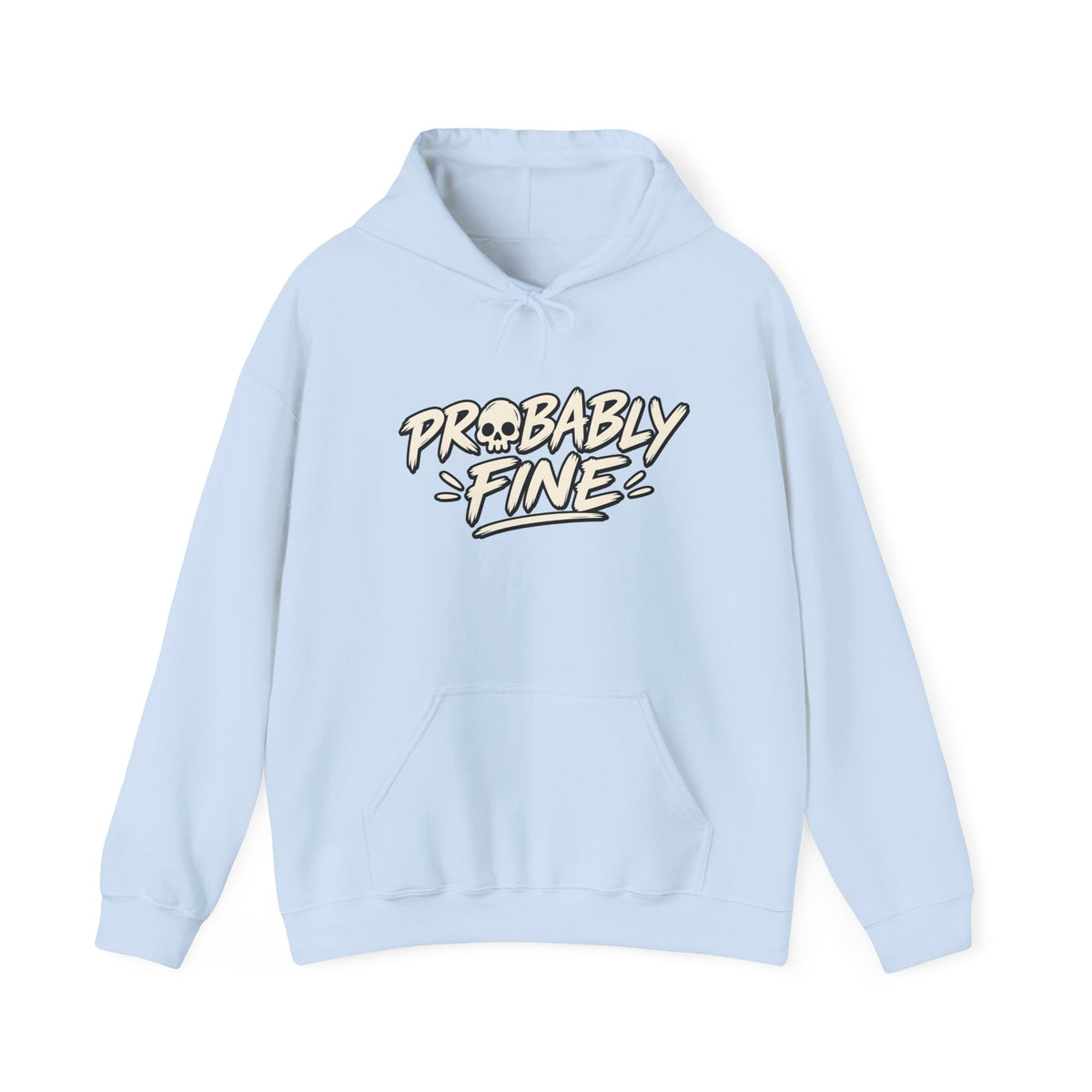 Probably Fine Hoodie — Cute Grim Reaper Graphic Pullover