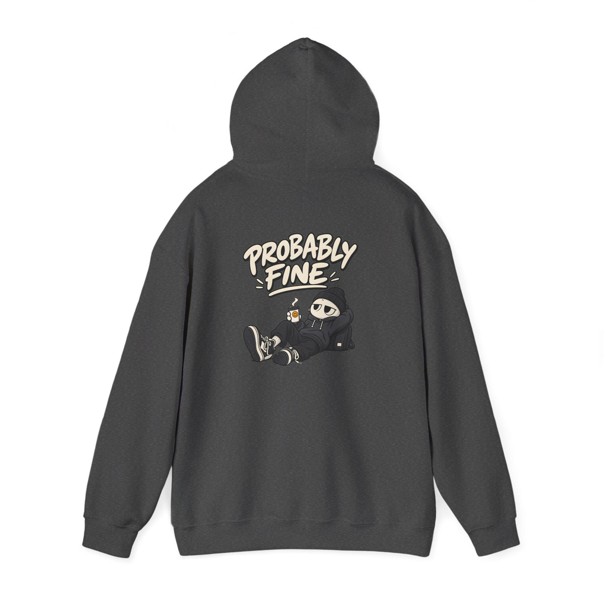 Probably Fine Hoodie — Cute Grim Reaper Graphic Pullover