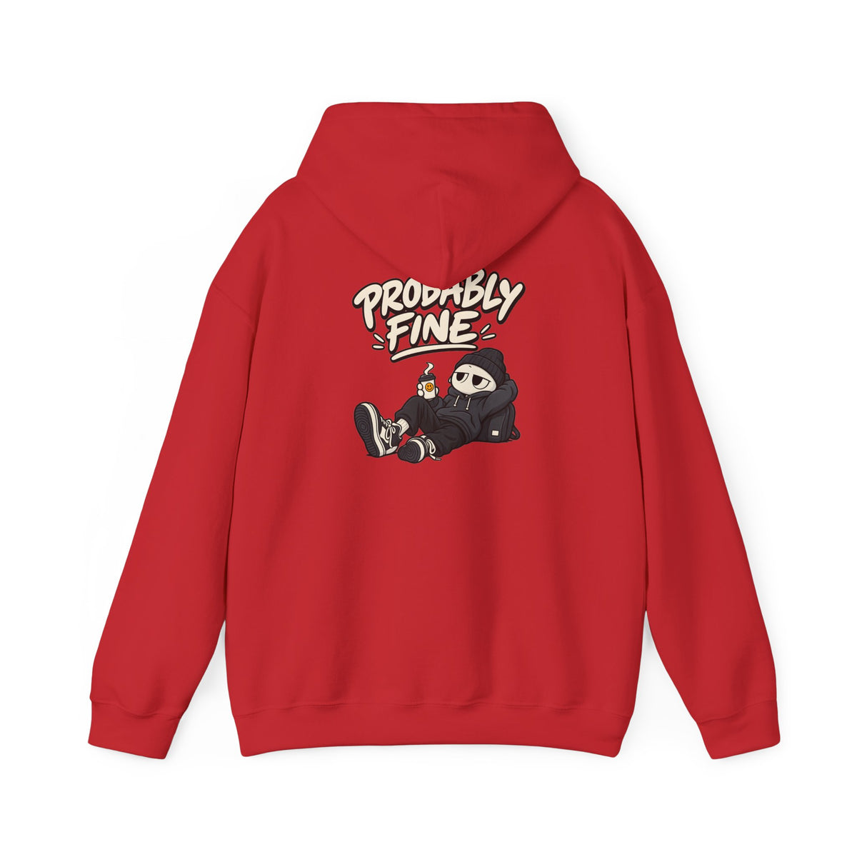 Probably Fine Hoodie — Cute Grim Reaper Graphic Pullover