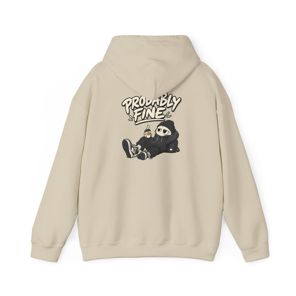 Probably Fine Hoodie — Cute Grim Reaper Graphic Pullover