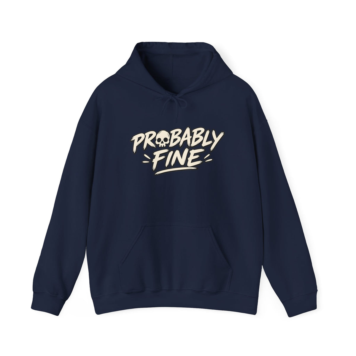 Probably Fine Hoodie — Cute Grim Reaper Graphic Pullover