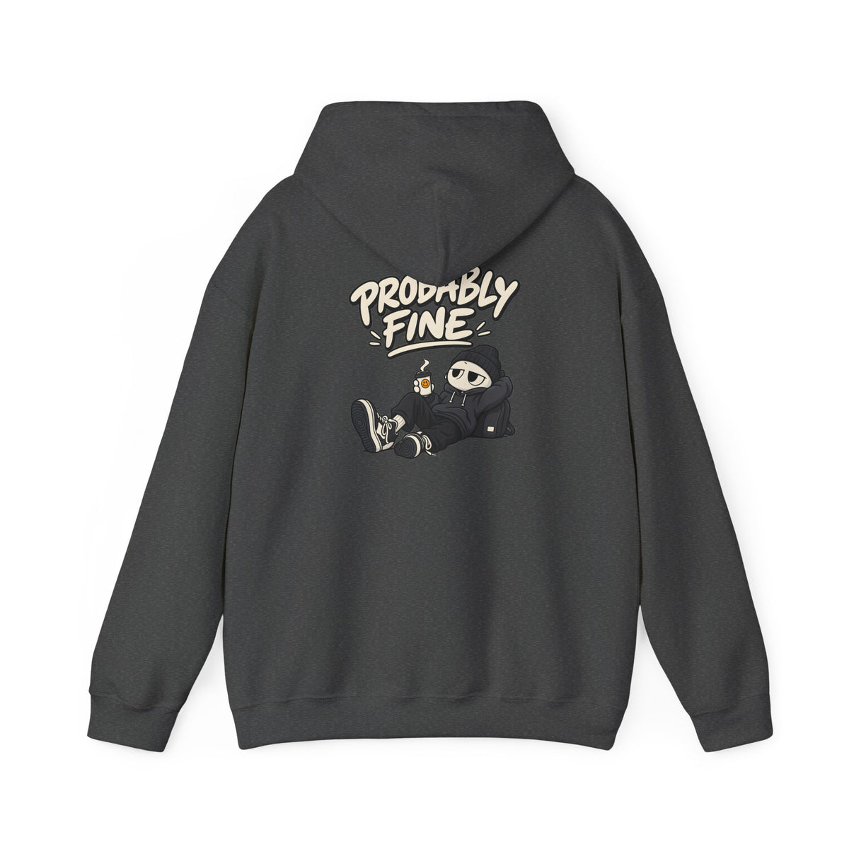 Probably Fine Hoodie — Cute Grim Reaper Graphic Pullover