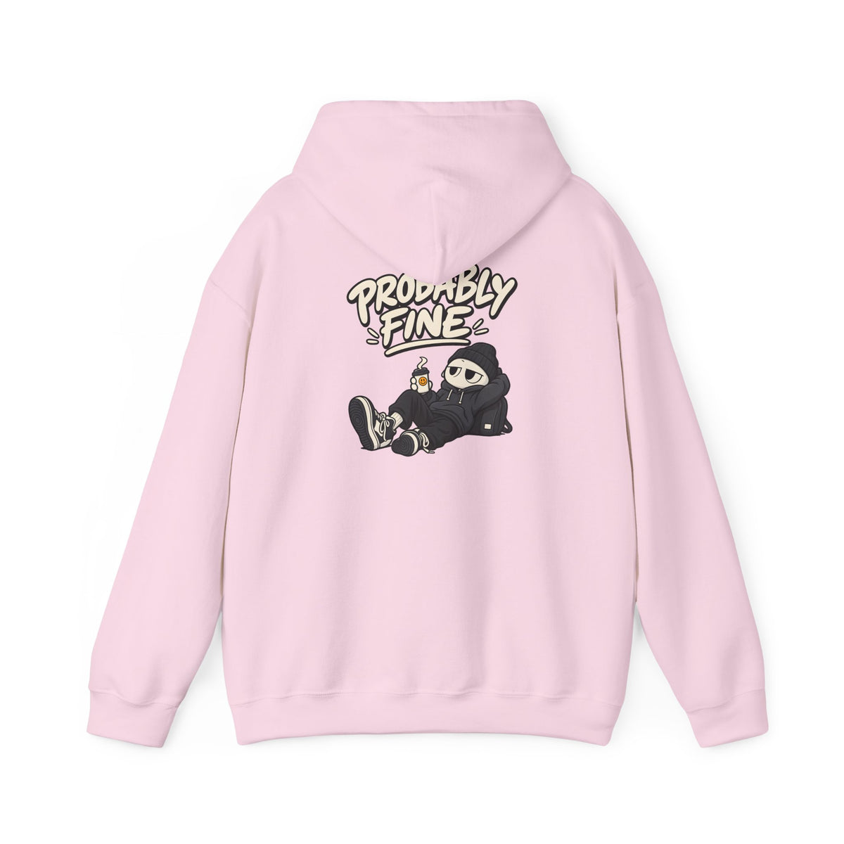 Probably Fine Hoodie — Cute Grim Reaper Graphic Pullover