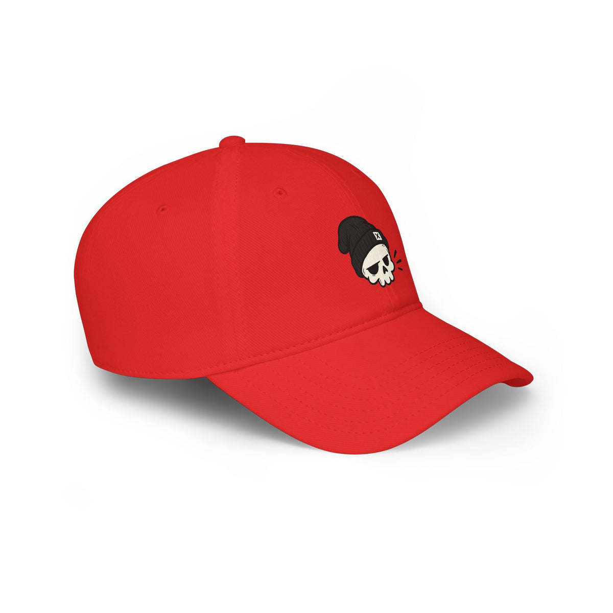 Skull Beanie Cap — Low Profile Baseball Hat with Skull Logo