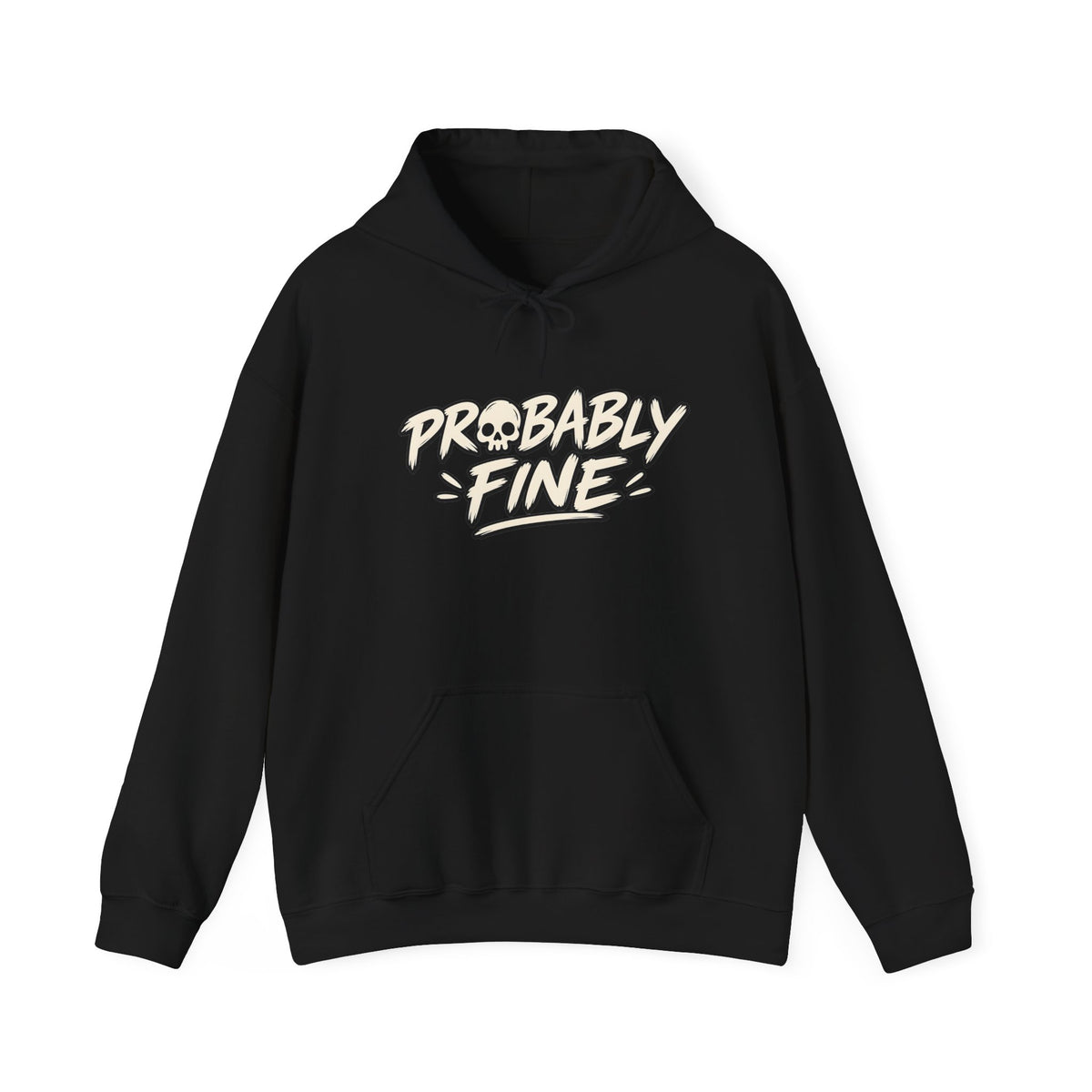 Probably Fine Hoodie — Cute Grim Reaper Graphic Pullover