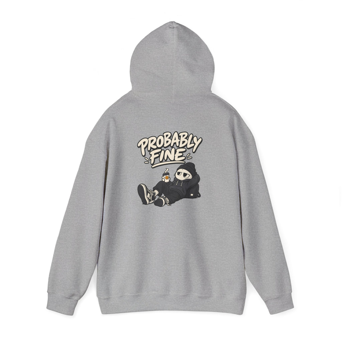 Probably Fine Hoodie — Cute Grim Reaper Graphic Pullover