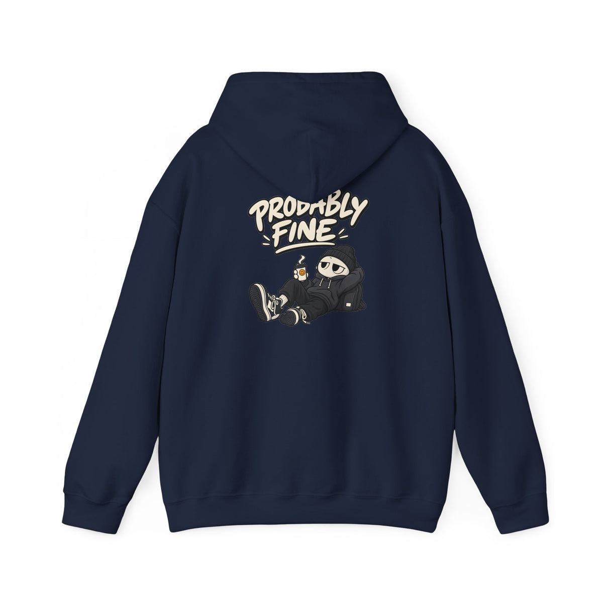 Probably Fine Hoodie — Cute Grim Reaper Graphic Pullover