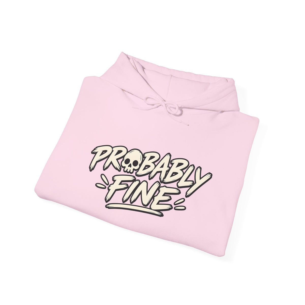 Probably Fine Hoodie — Cute Grim Reaper Graphic Pullover