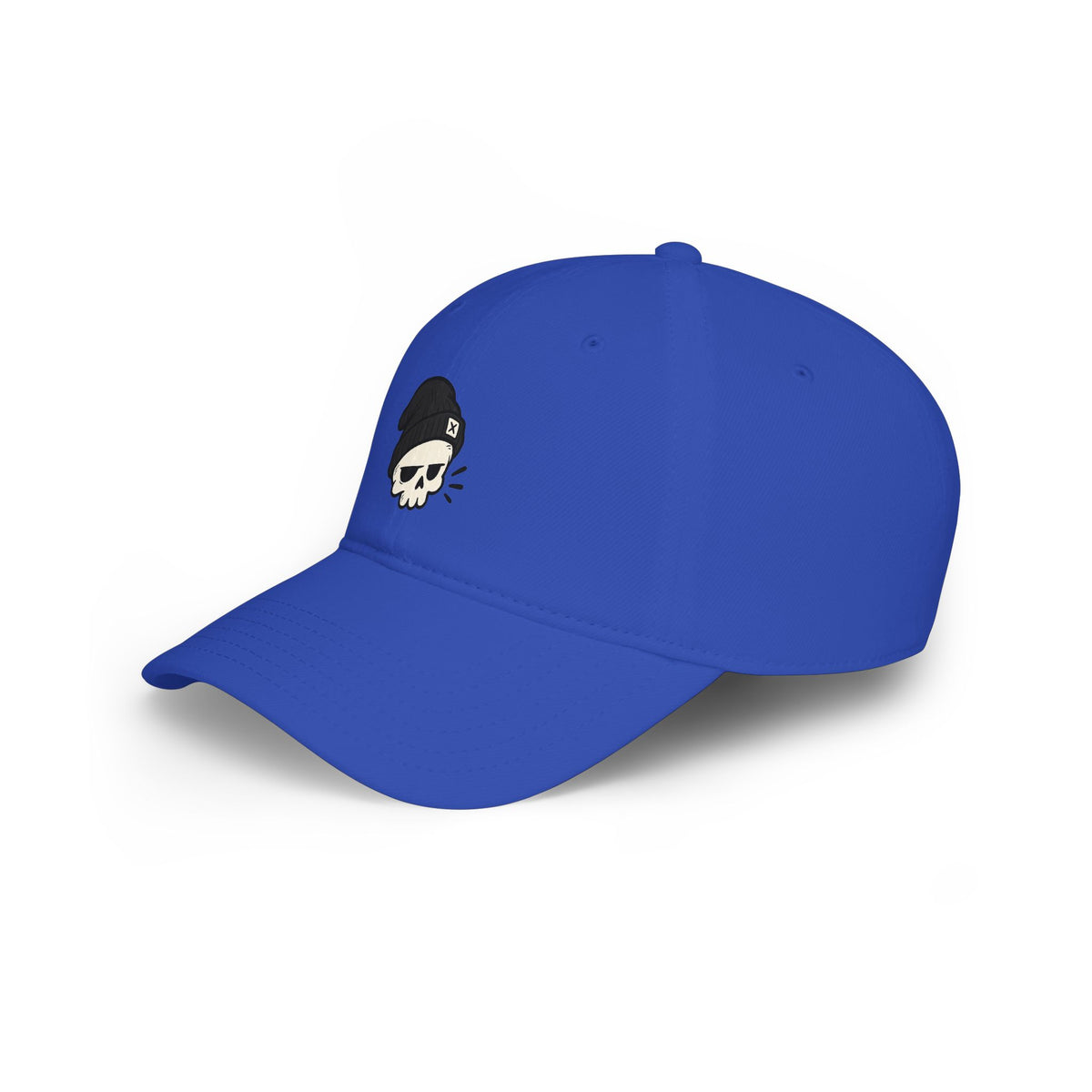 Skull Beanie Cap — Low Profile Baseball Hat with Skull Logo