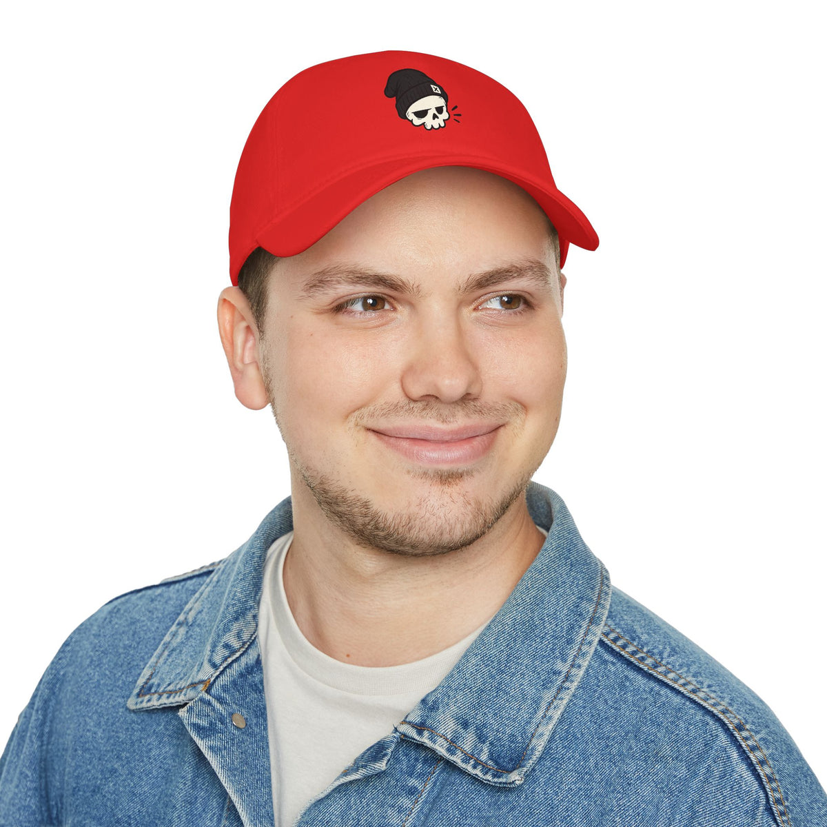 Skull Beanie Cap — Low Profile Baseball Hat with Skull Logo