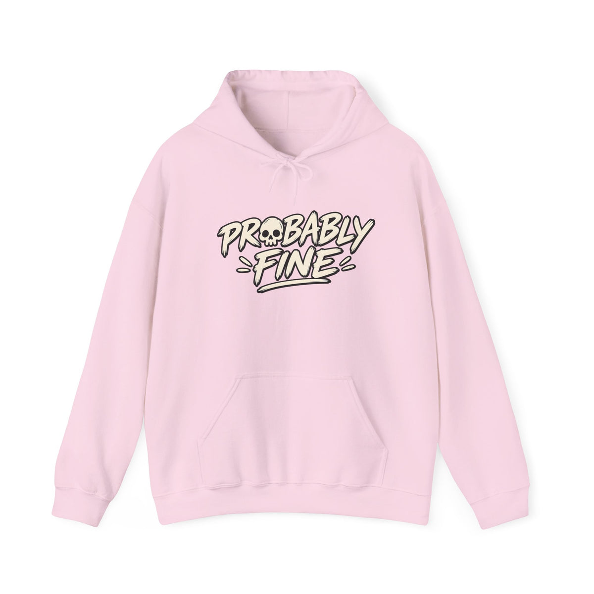 Probably Fine Hoodie — Cute Grim Reaper Graphic Pullover