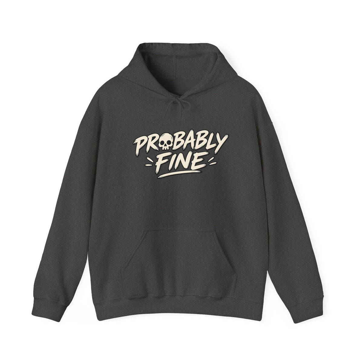 Probably Fine Hoodie — Cute Grim Reaper Graphic Pullover
