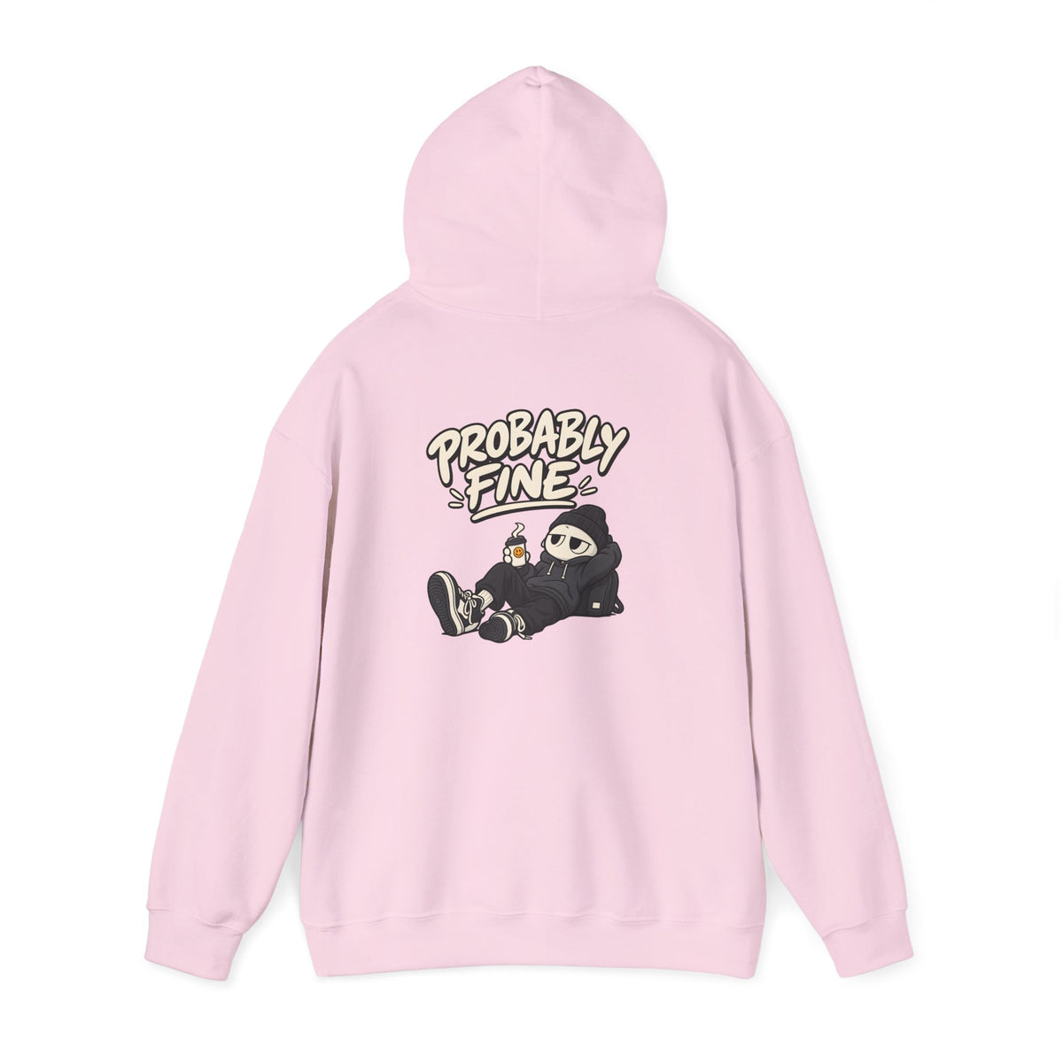 Probably Fine Hoodie — Cute Grim Reaper Graphic Pullover