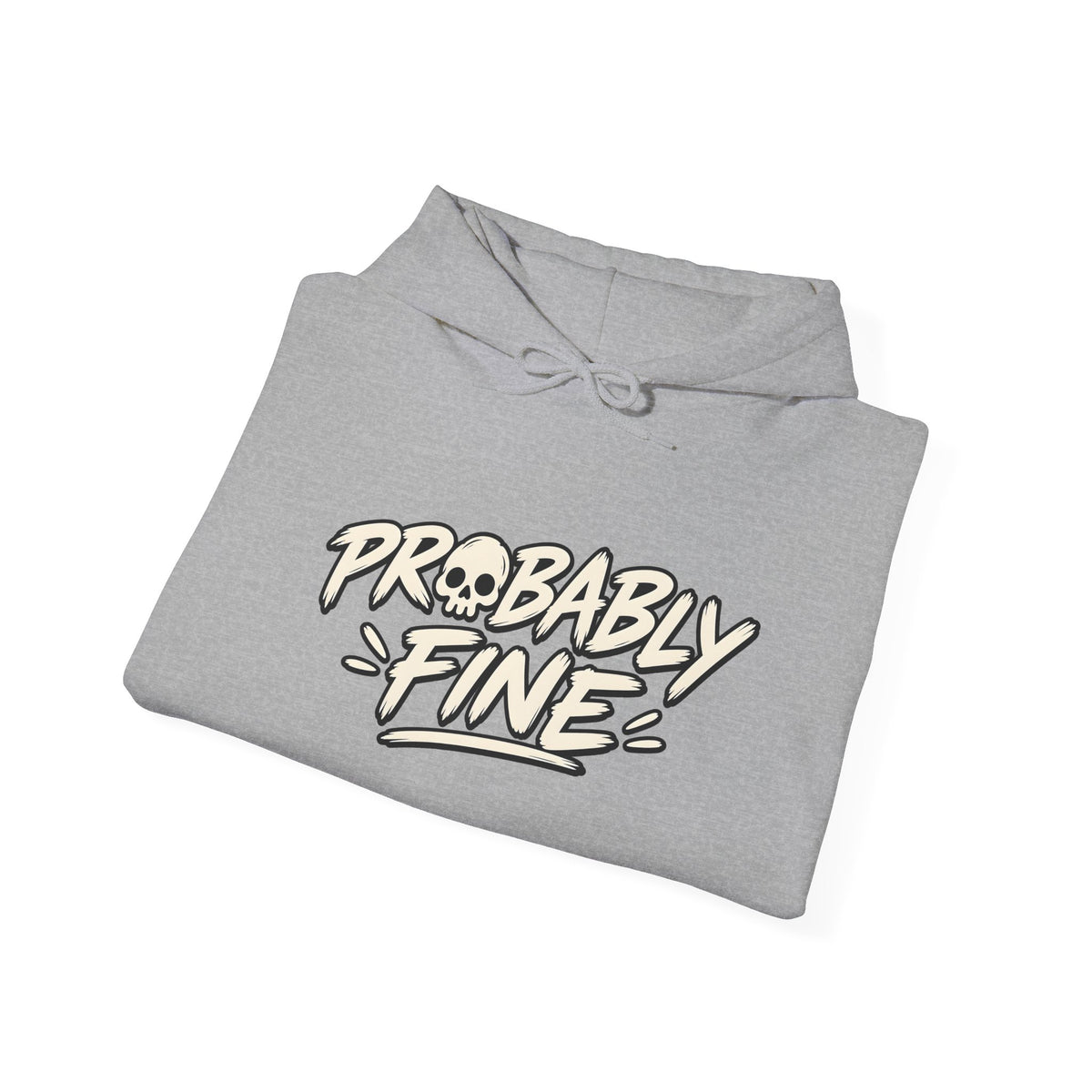 Probably Fine Hoodie — Cute Grim Reaper Graphic Pullover