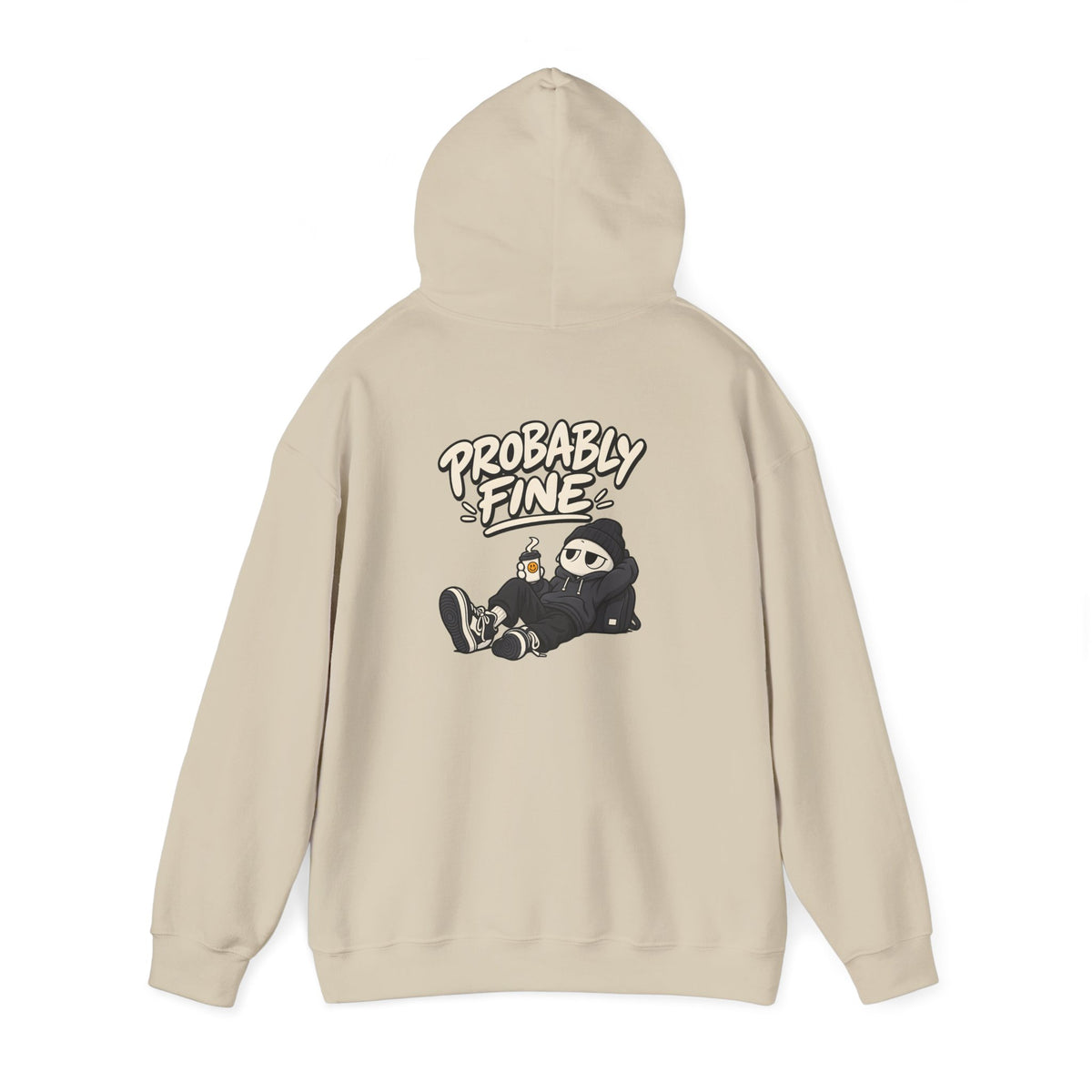 Probably Fine Hoodie — Cute Grim Reaper Graphic Pullover