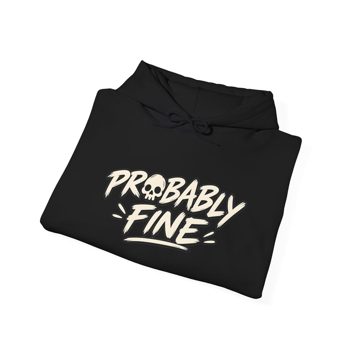 Probably Fine Hoodie — Cute Grim Reaper Graphic Pullover