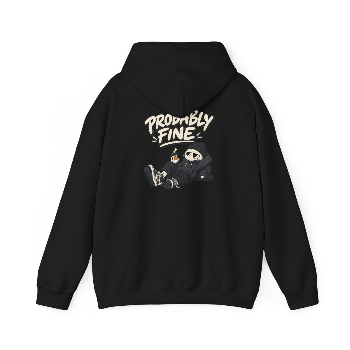 Probably Fine Hoodie — Cute Grim Reaper Graphic Pullover