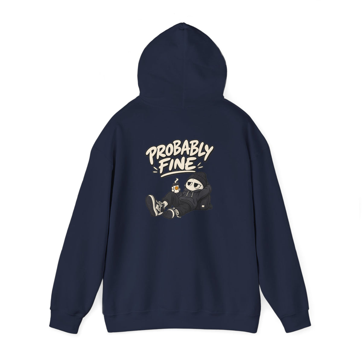 Probably Fine Hoodie — Cute Grim Reaper Graphic Pullover
