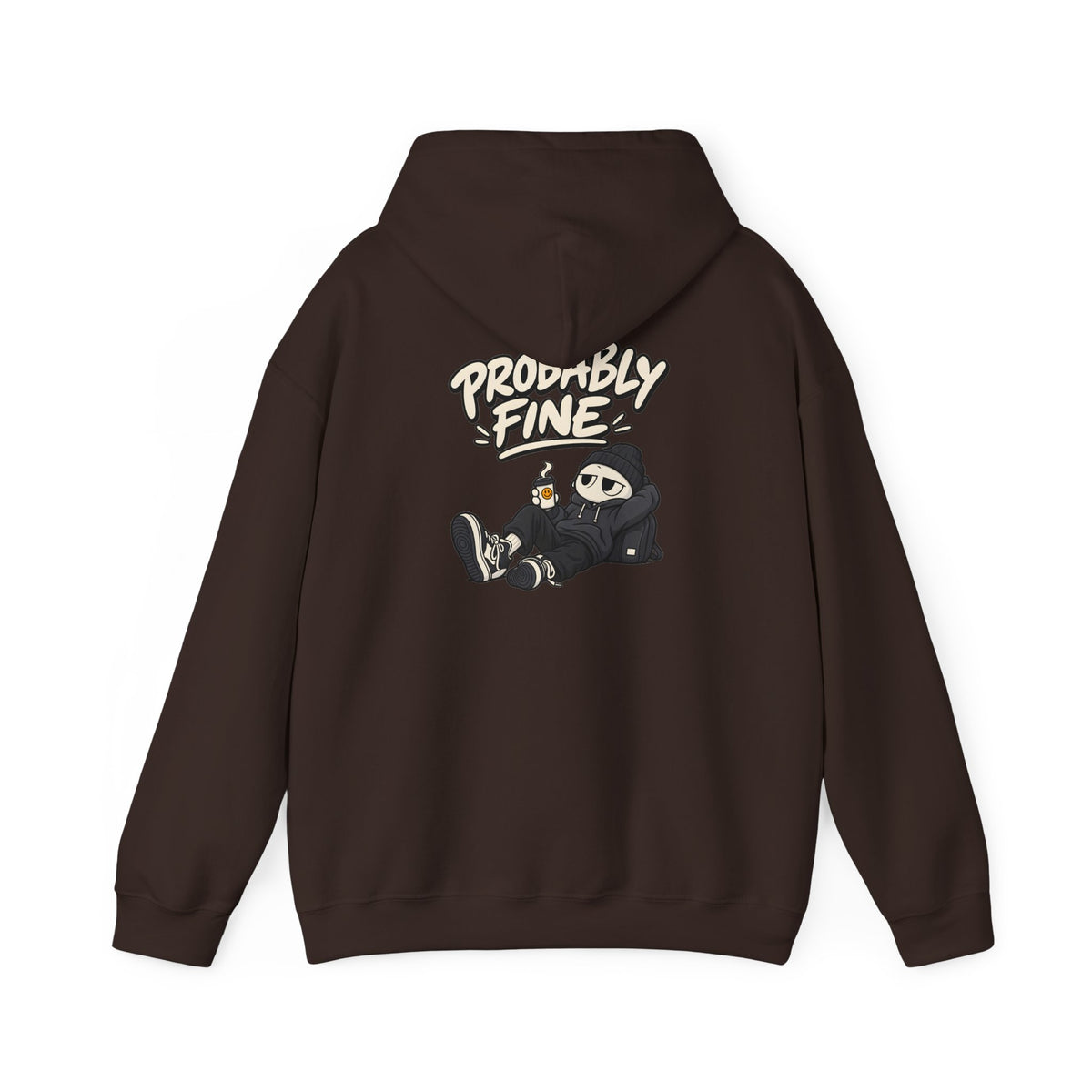 Probably Fine Hoodie — Cute Grim Reaper Graphic Pullover