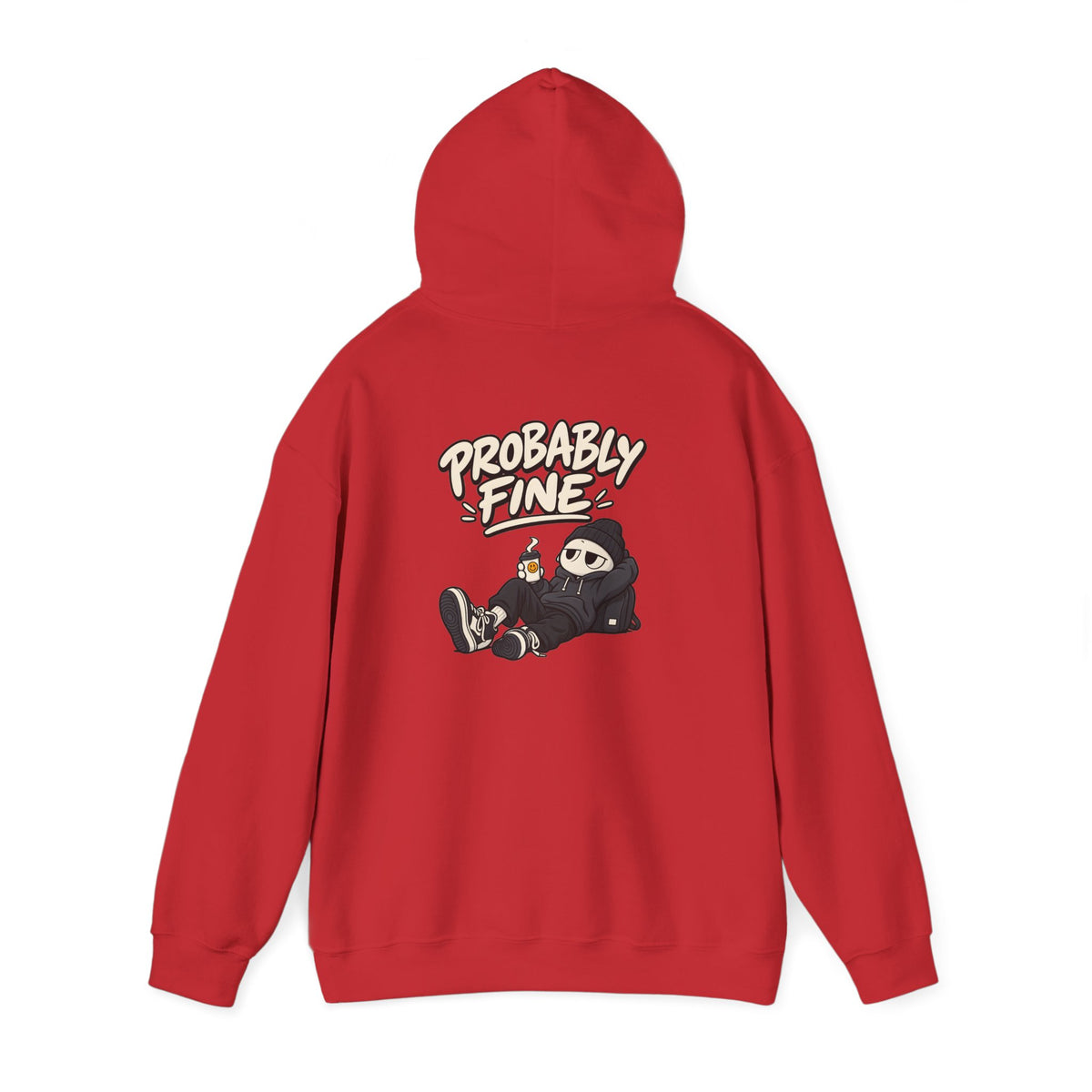 Probably Fine Hoodie — Cute Grim Reaper Graphic Pullover