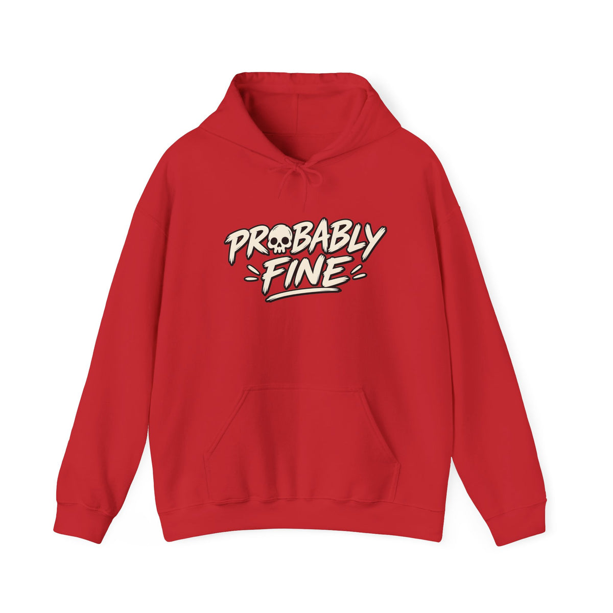 Probably Fine Hoodie — Cute Grim Reaper Graphic Pullover