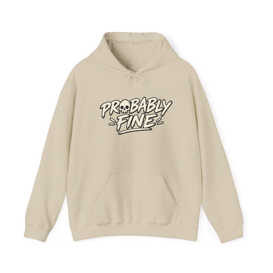 Probably Fine Hoodie — Cute Grim Reaper Graphic Pullover