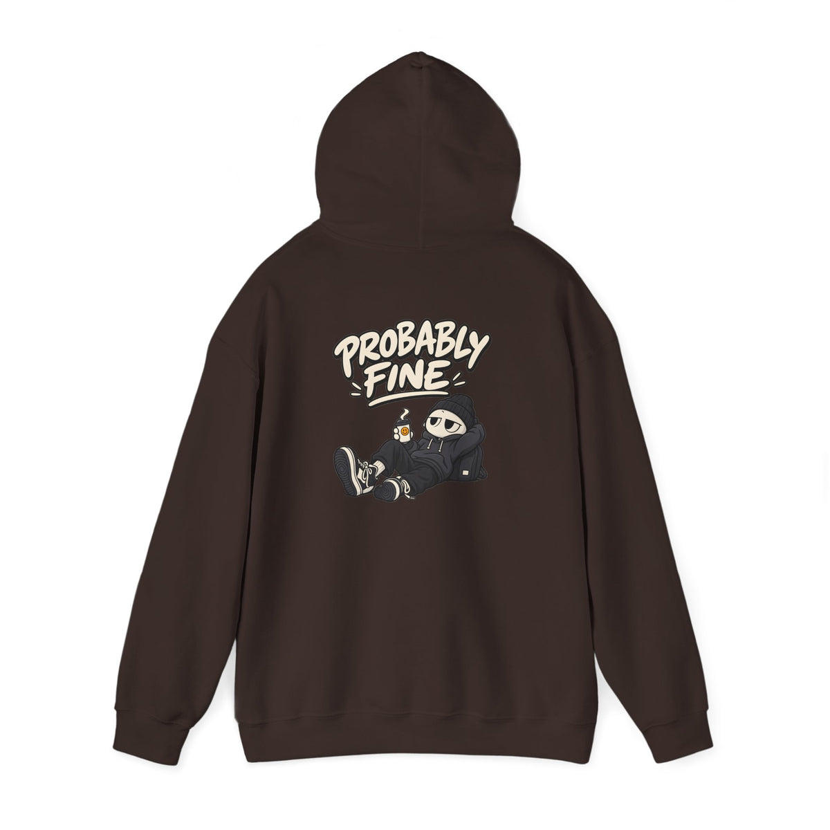 Probably Fine Hoodie — Cute Grim Reaper Graphic Pullover