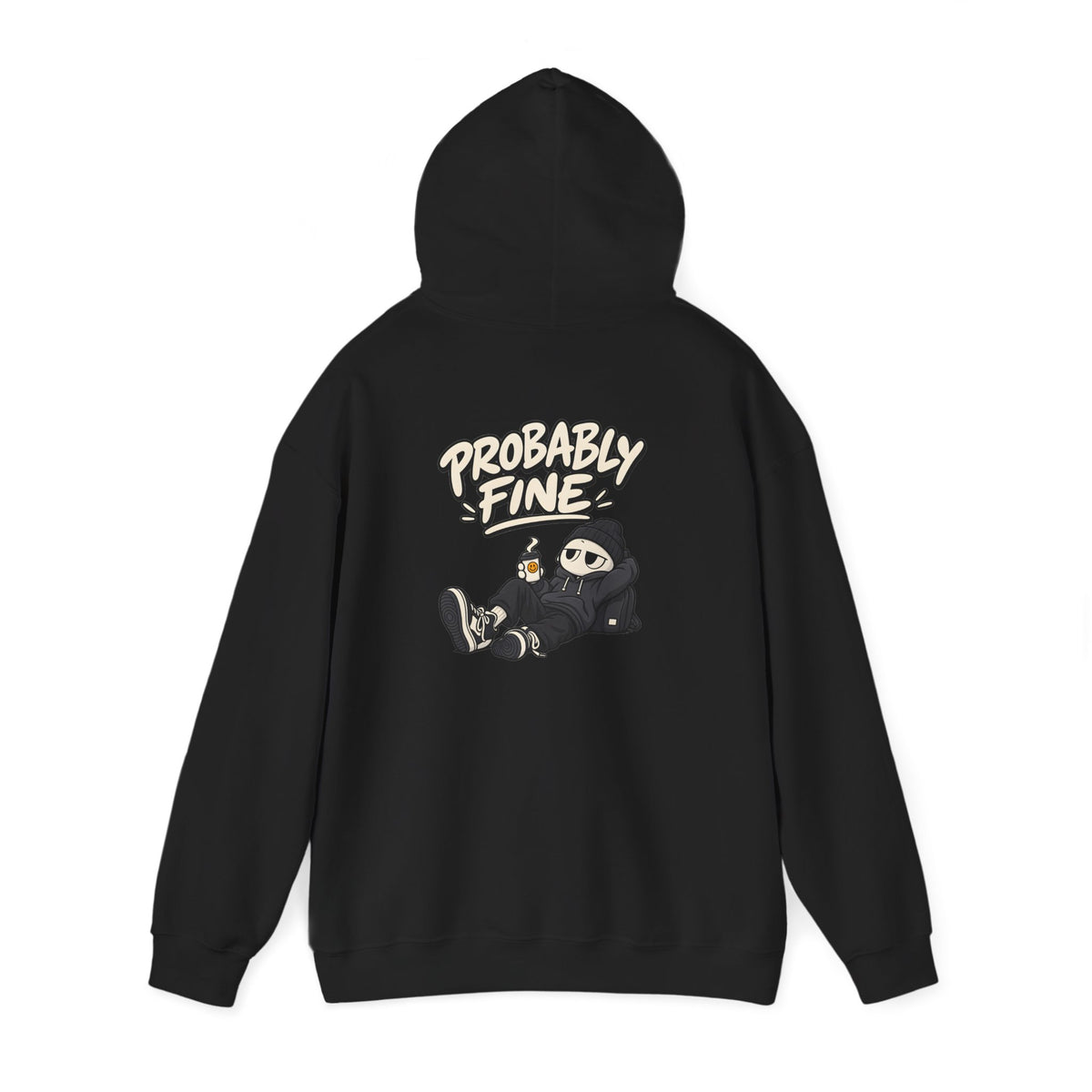 Probably Fine Hoodie — Cute Grim Reaper Graphic Pullover