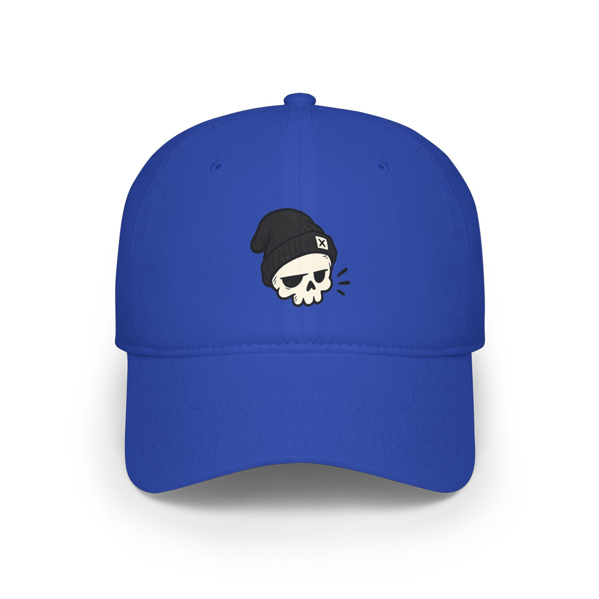 Skull Beanie Cap — Low Profile Baseball Hat with Skull Logo