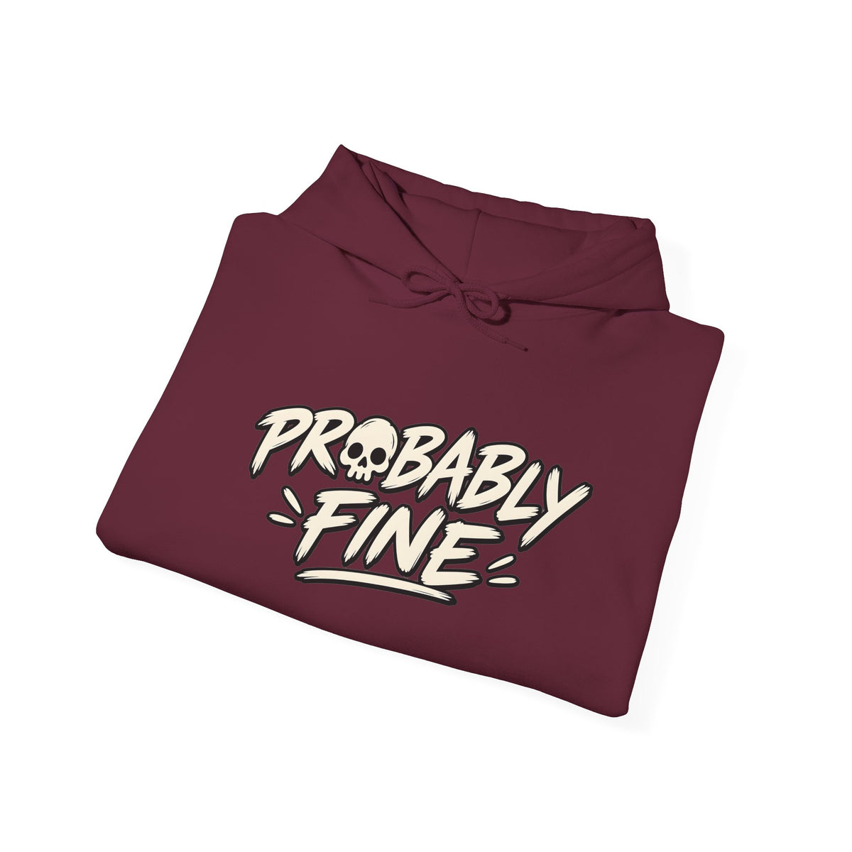 Probably Fine Hoodie — Cute Grim Reaper Graphic Pullover