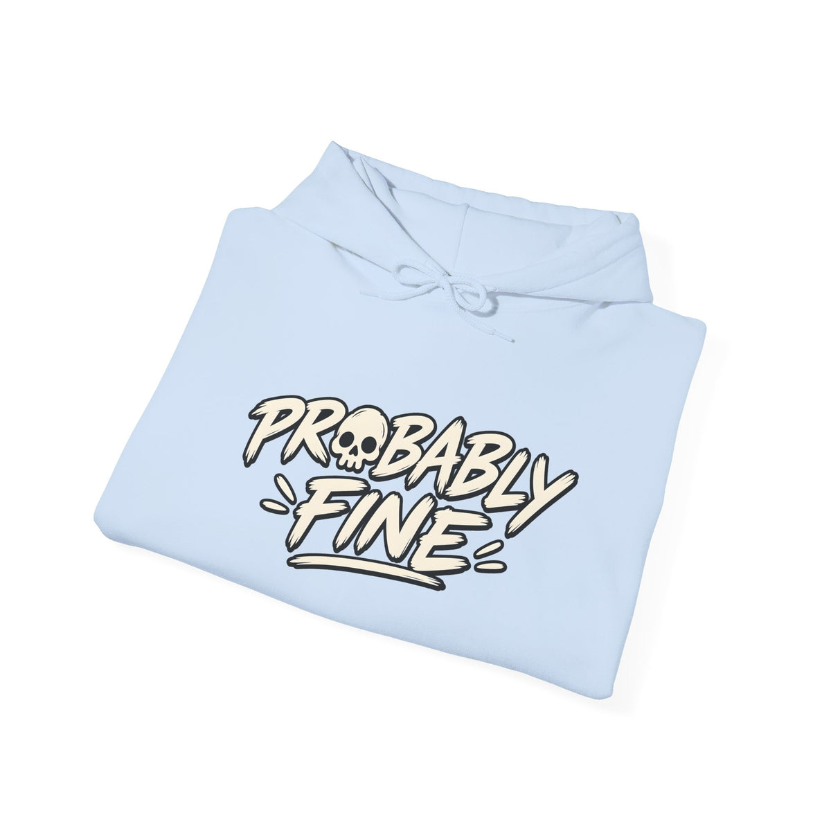 Probably Fine Hoodie — Cute Grim Reaper Graphic Pullover
