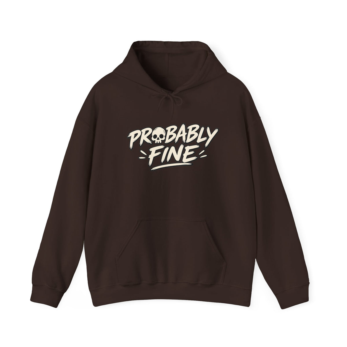 Probably Fine Hoodie — Cute Grim Reaper Graphic Pullover