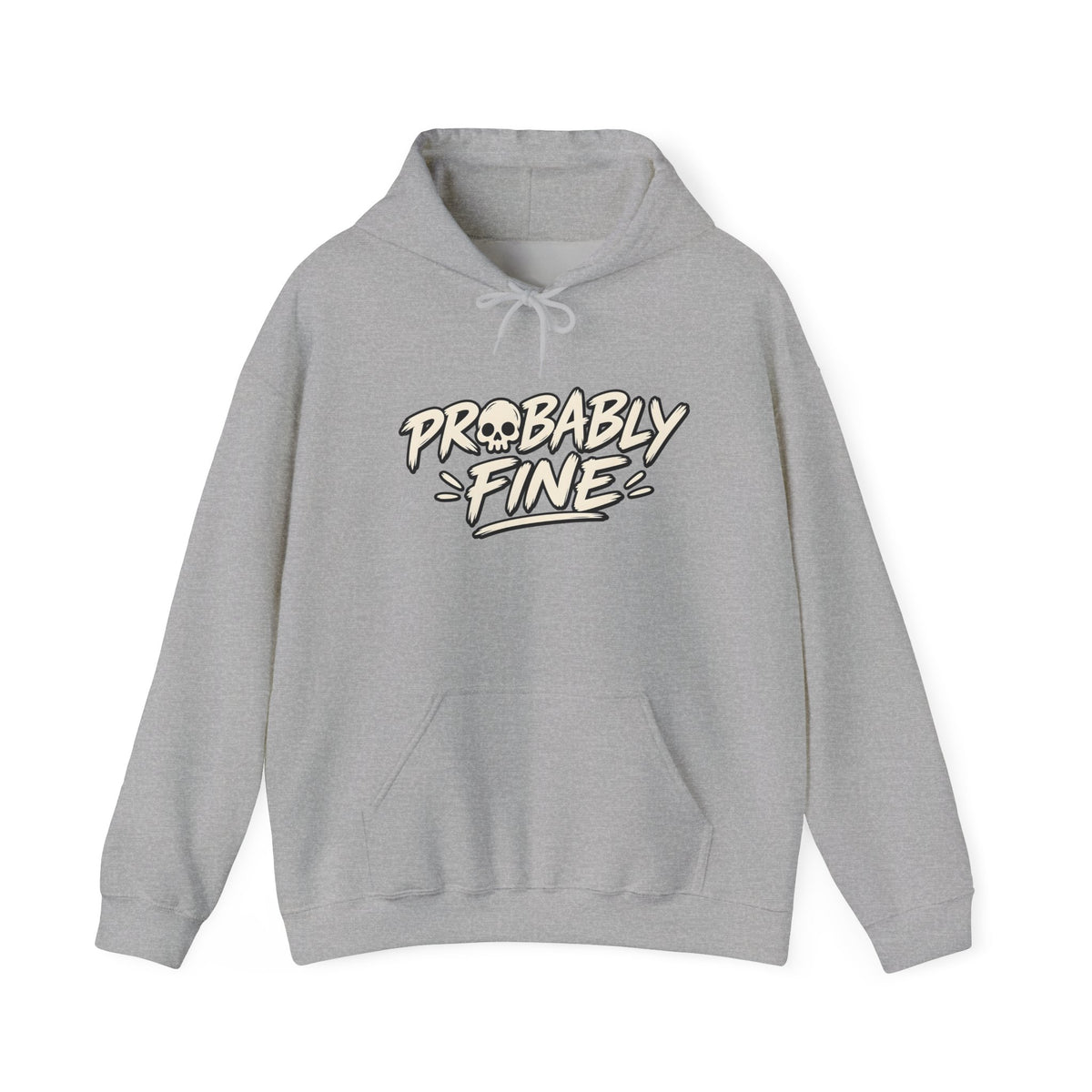 Probably Fine Hoodie — Cute Grim Reaper Graphic Pullover