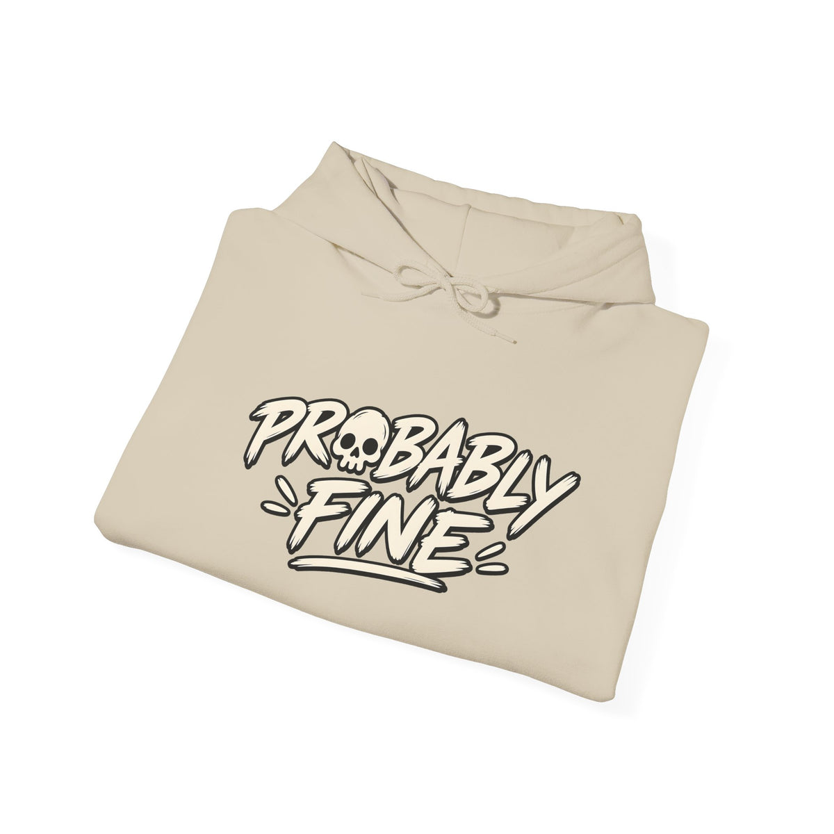 Probably Fine Hoodie — Cute Grim Reaper Graphic Pullover