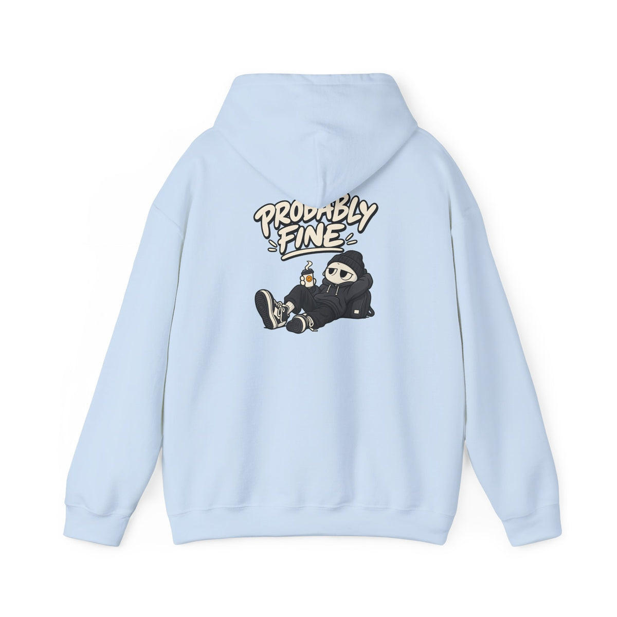 Probably Fine Hoodie — Cute Grim Reaper Graphic Pullover