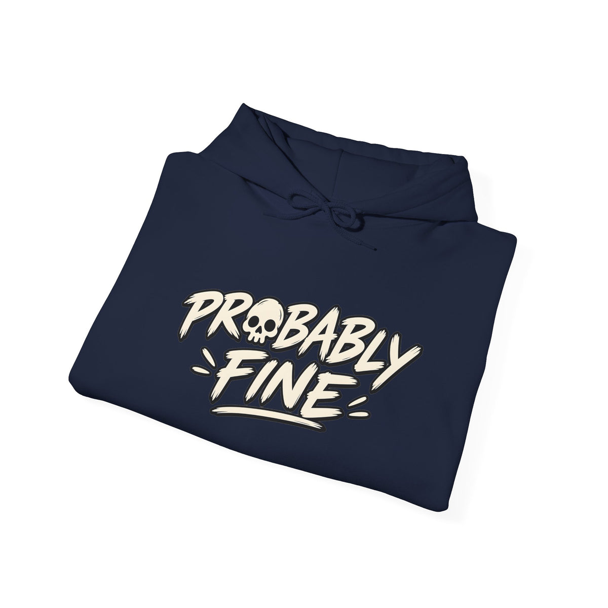 Probably Fine Hoodie — Cute Grim Reaper Graphic Pullover